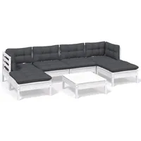 vidaXL Garten-Lounge-Set 7-tlg. weiß Kiefernholz