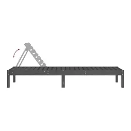 vidaXL Sonnenliegen 2 Stk. Grau 199,5x60x74 cm Massivholz Kiefer