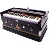 Devyom Musicals Harmonium – 3 1/4 Oktave, Doppelblatt, Koppler, 7 Stop, Buch, Tasche, A440 gestimmt, Mahagoni, indisches Musikinstrument, Harmonien Baja Baaja Vaja (PDI-DB)