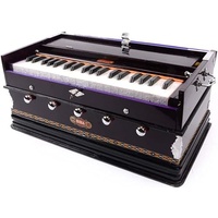 Harmonium by Devyom Musicals – 3 1/4 Oktave, Doppelblatt, Kupplung, 7 Stops, Buch, Tasche, A440 gestimmt, Mahagoni, indisches Musikinstrument, Harmonien Baja Baaja Vaja (PDI-DB)