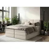 MID.YOU Boxspringbett 180 x 200 cm H2/H3 Creme