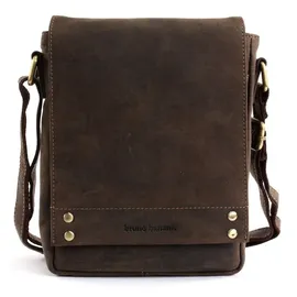 Bruno Banani Herren Leder Tasche Schultertasche Umhängetasche Aktentasche Braun 7203 - Einheitsgröße