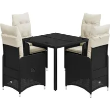 vidaXL Garten-Bistro-Set 5-tlg. Schwarz