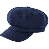 YONKOUNY Schirmmütze Barett Mütze Damen Casual Newsboy-Mütze Ballonmütze Beret Cap (Navy Blu) - Einheitsgröße