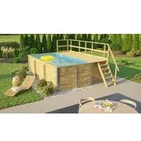 Weka Massivholzpool 595 Gr. 1 490 x 201 x 315 cm grün/braun Folie blau