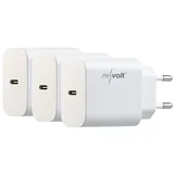 revolt Ladeadapter: 3er-Set kompakte USB-C-Netzteile mit Power Delivery (PD) bis 20 W, 3 A (Netzstecker USB C, USBC Netzteil, Apple iPhone Ladekabel)