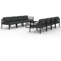 vidaXL 9-tlg. Garten-Lounge-Set mit Kissen Aluminium Anthrazit