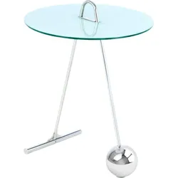 Kayoom Beistelltisch »Pendulum 525, mit runder Tischplatte«, (1 St.), Marmoroptik, Gestell im Pendel-Design, praktisch tragbar Kayoom Silber / Weiß