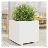 vidaXL Pflanzkübel Weiß 60x60x49,5 cm Massivholz Kiefer