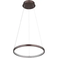 GLOBO - Hängeleuchte Pendellampe Deckenleuchte Esszimmerlampe Wohnzimmerlampe, Metall kaffeefarben Kunststoff opal, Höhenverstellbar, 1x LED 19W