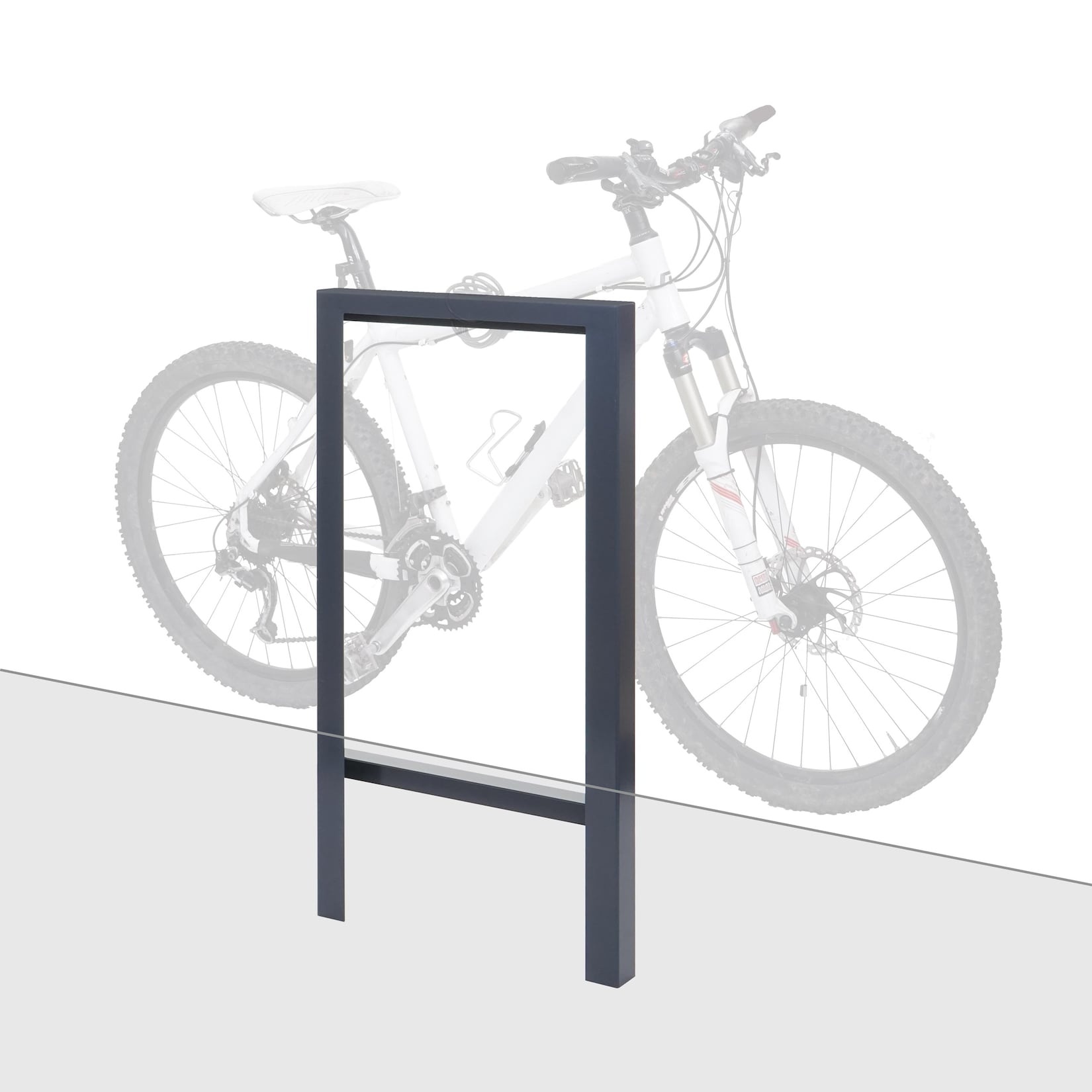 Fahrradbügel MCW-J74 Fahrradständer Anlehnbügel, verzinkter Karbonstahl Outdoor-pulverbeschichtet 115x60x6cm ~ anthrazit