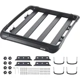 Vevor Dachgepäckträgerkorb Autodachkorb (1216 x 1020 x 142 mm) universeller Dachgepäckträger aus rostfreiem legiertem Stahl (68 kg Max Tragkraft), Autodach-Gepäckträger für SUV Lkw