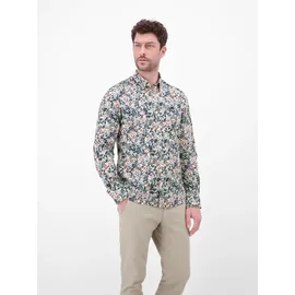 Lerros Langarmhemd mit floralem Alloverprint Weiß L