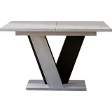 MIRJAN24 Esstisch Viney, Ausziehbarer Tisch, Einlegeplatte befindet sich unter der Tischplatte, 120-160x90x75 cm (Farbe: K350 / Schwarz) - Grau