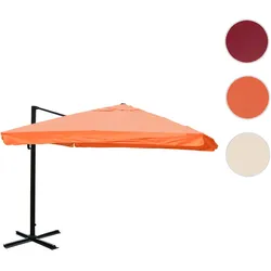 Ampelschirm HWC-A96, Gastronomie, 3x3m (√ò4,24m) Polyester Alu/Stahl 23kg ~ Flap, terracotta ohne St√§nder, drehbar