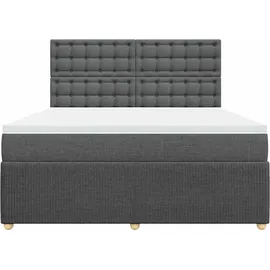 vidaXL Boxspringbett 180 x 200 cm Dunkelgrau