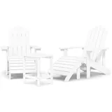 teenpull Adirondack-Gartenstühle mit Hocker & Tisch 0 x 0 x 0 cm weiß