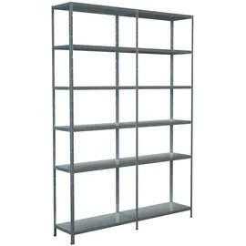 SCHULTE Regalwelt Anbauregal Metall 230 x 160 x 35 cm silberfarben