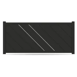 Zaun, Aluminium, Tiefschwarz RAL 9005, Modell Wuppertal, flexible Befestigungssysteme, Zaunelement individuell konfigurierbar