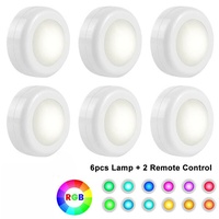 6x RGB Unterbauleuchte LED Vitrinenbeleuchtung Schrankleuchten mit Fernbedienung