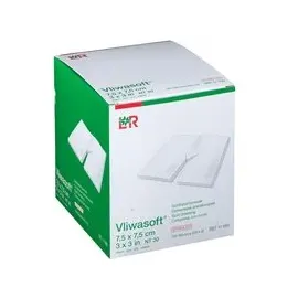 Lohmann & Rauscher Vliwasoft Schlitzkompressen 7,5x7,5 cm steril 4l.
