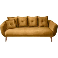 Livetastic 3-Sitzer-Sofa Gelb Velours