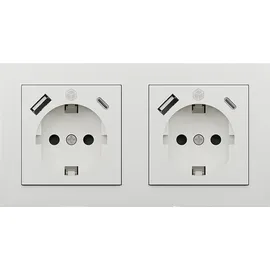 Icy Box Doppelsteckdose Unterputz IB-MPS4200W-PD Weiß 2 St.