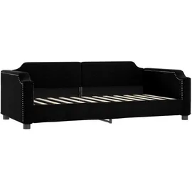 vidaXL Tagesbett Ausziehbar mit Schubladen Schwarz 90x190 cm Stoff