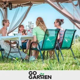 gogarden Metall Gartenstühle Gartensessel 55 x 80 x 89 cm grün 6 St.