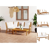 vidaXL Garten-Lounge-Set natur/creme