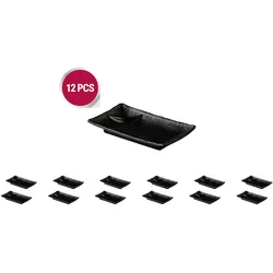 Stylepoint - 12x Servierschale rechteckig mit Dip-/Saucen Ecke - MST-BL54085 - Asia