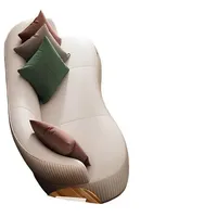 Xlmoebel Sofa moderne Dreisitzer-Sofa mit Polsterung aus Leder und Textil, 1 Teile, Hergestellt in Europa weiß