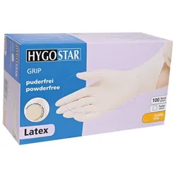 Hygostar Latexhandschuhe Grip Einweghandschuhe Puderfrei CAT III : S