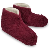 MYNE Bettschuhe IamFlauschi Hot Bordeaux Größe 42/43 - Kuschelig Warme Hausschuhe aus Schafwolle - Hüttenschuhe für Damen und Herren - 42/43 EU