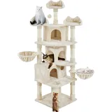 Yaheetech - xxl Katzenkratzbaum 194 cm Katzenbaum Kletterbaum, Stabil mit Plüsch Sisalseil, Kratzbaum für Katzen deckenhoch Beige