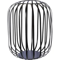 Windlicht ANDAS "Dilja, Stumpenkerzenhalter aus Metall", schwarz, H:30cm Ø:25cm, Metall, Kerzenhalter, Kerzenhalter im minimalistischen Design