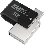 Emtec T260B 32GB Dual USB-Stick Mobile & Go Mini USB 2.0 Dual USB-A/Micro-USB