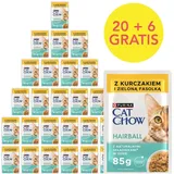 Purina CAT CHOW Hairball Hundefutter mit Huhn und grünen Bohnen in 26x85g Sauce