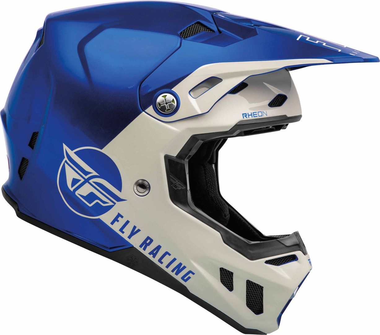 Fly Racing Formula CC Centrum Motocross Helm, grau-blau, Größe XS für Männer