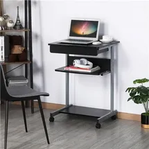 Yaheetech Computertisch Schreibtisch flexible pc Tisch mit Schublade und 4 Rollen, 56 x 51 x 79 cm - Yaheetech