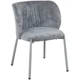 Stylife Stuhl, Grau, Metall, Textil, Rundrohr, 56.5x77x57 cm, stapelbar, Esszimmer, Stühle, Esszimmerstühle, Vierfußstühle