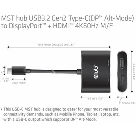 Club 3D Displayport-Adapter 4K60Hz Schwarz
