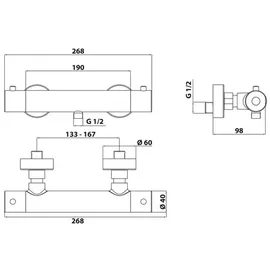 Schöner Wohnen SCHÖNER WOHNEN-Kollektion Duschthermostat »Dicu«, Duscharmatur mit Thermostat Verbrühschutz, Mischbatterie mit Schlauchanschluss 1/2"