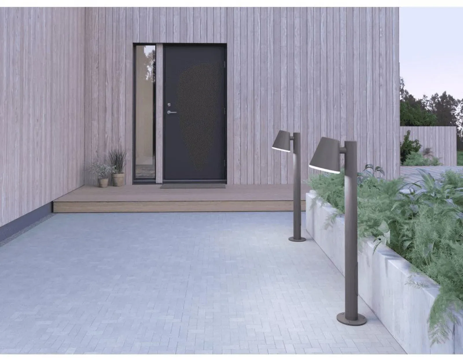 Außenleuchte Belid, dimmbar, Grau, für Terrasse, Metall - 102.9
