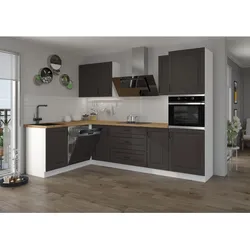 Landhaus Küche Stilo Grau 170x285cm Küchenzeile Einbauküche Eckküche Winkelküche