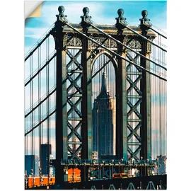 Artland Wandbild »New York Manhattan Bridge«, Brücken, (1 St.), als -Leinwandbild, Wandaufkleber in vielen Größen blau