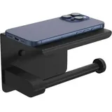 Toilettenpapierhalter ohne Bohren Kleber Schraubmontage Schwarz