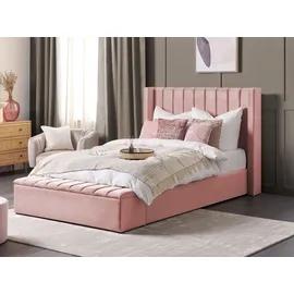 Beliani Polsterbett 140 x 200 cm Rosa