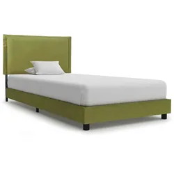 vidaXL Bettgestell Grün Stoff 90x200 cm