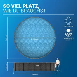 BESTWAY APX365TM Frame Pool Set Ø 549 x 132 cm inkl. Sandfilteranlage, Abdeckplane und Poolleiter